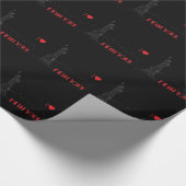 ニューヨーク、大好き、自由の女神ブラック ラッピングペーパー (角)