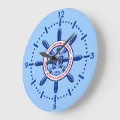 ニューヨーク，州,統一されたカスタマイズ可能，海上旅行 ラージ壁時計 (傾斜)