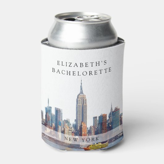 ニューヨーク 水彩 バチェラー・パーティー 週末 缶クーラー (缶正面)