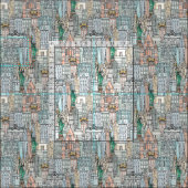 ニューヨーク 水彩 ファブリック (タイル)