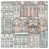 ニューヨーク 水彩 ファブリック (クローズアップ)