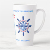 ニューヨーク、統一された州、カスタマイズ可能、海上旅行 カフェラテマグ (右)