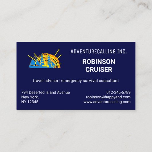 ニューヨーク、統一された州、カスタマイズ可能、海上旅行 名刺 (裏面)