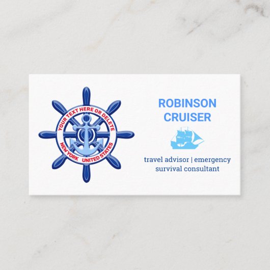 ニューヨーク、統一された州、カスタマイズ可能、海上旅行 名刺 (正面)