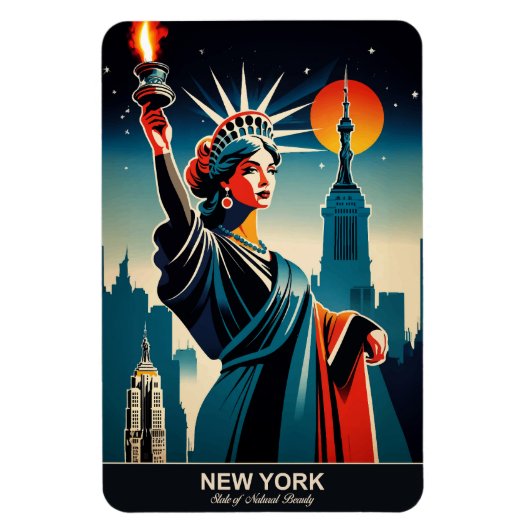 ニューヨーク：自然美しい州フレキシブル マグネット (縦)