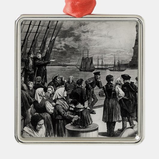 ニューヨーク-自由の土地への歓迎 メタルオーナメント (正面)