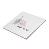 ニューヨーク – 自由の女神アメリカ国旗 タイル (側面)