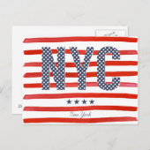 ニューヨーク |赤、白、青のデザイン ポストカード (正面/裏面)