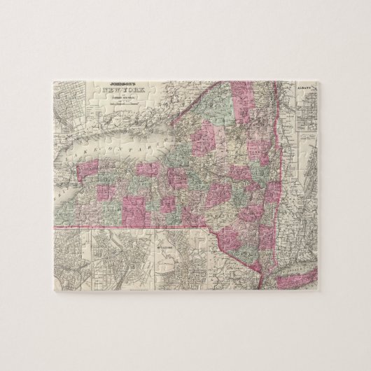 ニューヨーク(1864年)のヴィンテージの地図 ジグソーパズル (横)