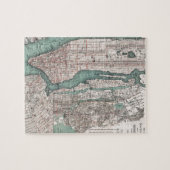 ニューヨーク(1897年)のヴィンテージの地図 ジグソーパズル (横)