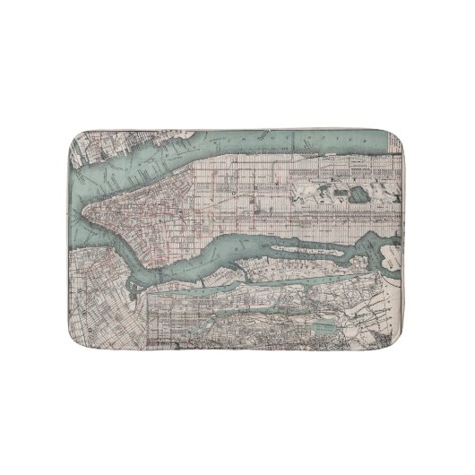 ニューヨーク(1897年)のヴィンテージの地図 バスマット (正面)