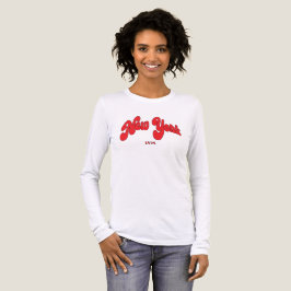 ニューヨーク 1898 赤いアーク ロゴ タイポグラフィ トライブレンドTシャツ