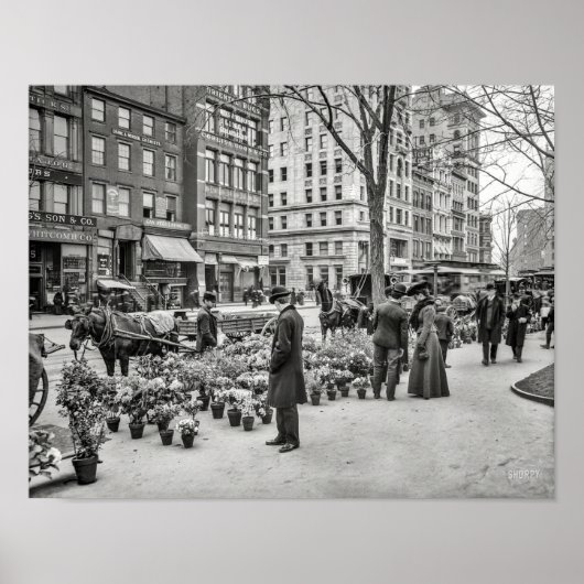 ニューヨーク、1904年。花を売る人の復活祭 ポスター (正面)