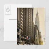 ニューヨーク、E 42セントおよびクライスラー建物 ポストカード (正面/裏面)