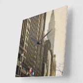 ニューヨーク、E 42 Stおよびクライスラの建物 スクエア壁時計 (傾斜)