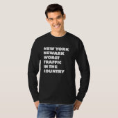 ニューヨーク Newark 国内最悪の交通渋滞 男性 Tシャツ (正面フル)