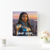 ニューヨーク - NYC - スクエア壁時計 (ホーム)