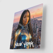 ニューヨーク - NYC - スクエア壁時計 (傾斜)