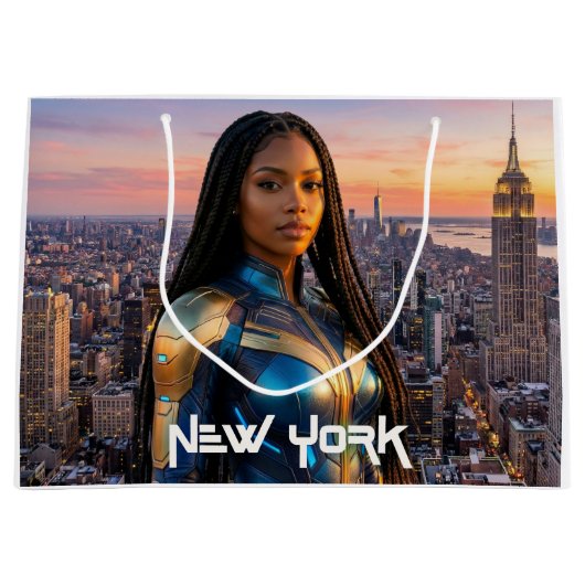 ニューヨーク - NYC - ラージペーパーバッグ (正面)
