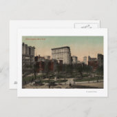 ニューヨーク – Union Square View, Horse Carts ポストカード (正面/裏面)