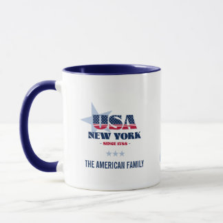 ニューヨーク USA 1788 青い星 カスタマイズ マグカップ