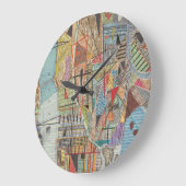 ニューヨークIのモダンな地図 ラージ壁時計 (傾斜)