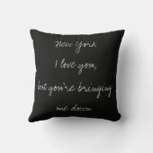 ニューヨークI愛の黒いLCDの装飾用クッション クッション (裏面)