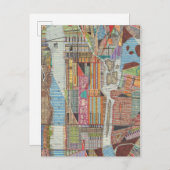 ニューヨークIIIのモダンな地図 ポストカード (正面/裏面)