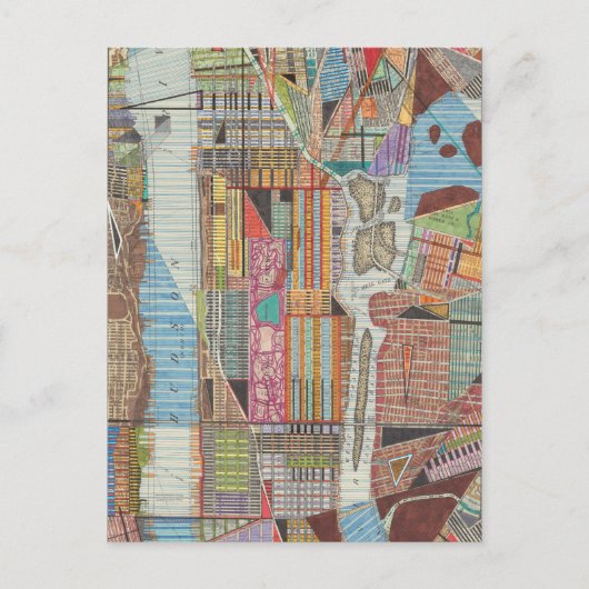 ニューヨークIIIのモダンな地図 ポストカード (正面)