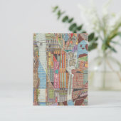 ニューヨークIIIのモダンな地図 ポストカード (スタンド正面)