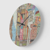 ニューヨークIIIのモダンな地図 ラージ壁時計 (傾斜)