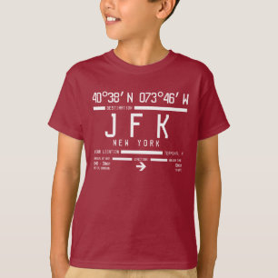 ニューヨークJFK空港国際的コードキッズ Tシャツ