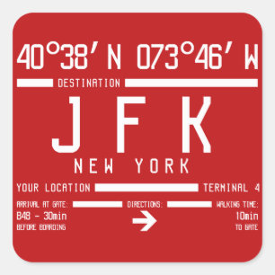 ニューヨークJFK空港国際的コード スクエアシール
