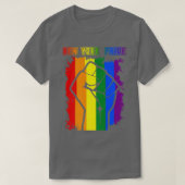 ニューヨークLGBTプライド月G用LGBTQレインボー国旗 Tシャツ (デザイン正面)