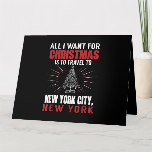 ニューヨークNへのクリスマス旅行に行きたいもの カード (正面)