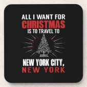 ニューヨークNへのクリスマス旅行に行きたいもの コースター (正面)