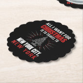 ニューヨークNへのクリスマス旅行に行きたいもの ペーパーコースター (アングル)