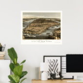 ニューヨークNYパノラママップ – 1856 ポスター (ホームオフィス)