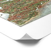 ニューヨークNYパノラママップ – 1907 ポスター (角)