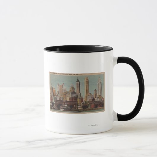 ニューヨークNY – スタテンからダウンタウンスカイライン マグカップ (右)