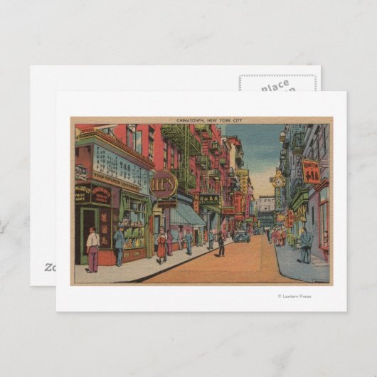 ニューヨークNY – 中華街のショップの景色 ポストカード (正面/裏面)