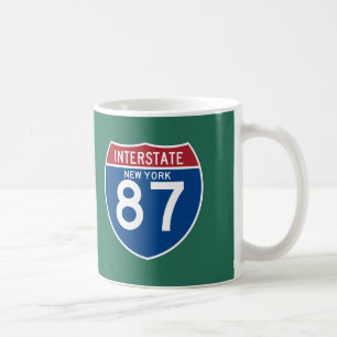 ニューヨークNY I-87の州間幹線道路の盾- コーヒーマグカップ