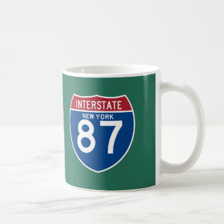 ニューヨークNY I-87の州間幹線道路の盾- コーヒーマグカップ