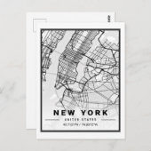 ニューヨークNY USA統一された州旅行市地図 ポストカード (正面/裏面)