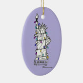 ニューヨークNYCクリスマスハヌカー自由像 セラミックオーナメント (右)