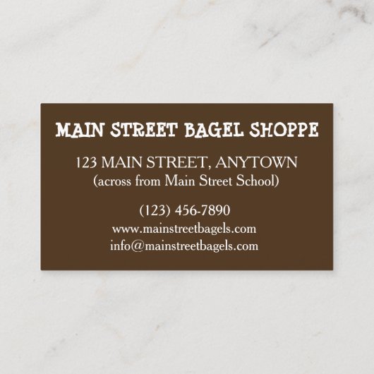 ニューヨークNYCベーゲルベーゲルショップフードブレックファーストシェフ ロイヤリティカード (裏面)