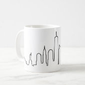 ニューヨークNYCマンハッテンUSAシティスカイラインシルエット コーヒーマグカップ (正面左)