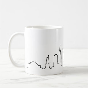 ニューヨークNYCマンハッテンUSAシティスカイラインシルエット コーヒーマグカップ