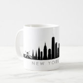ニューヨークNYCマンハッテンUSAシティスカイラインシルエット コーヒーマグカップ (正面左)