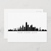 ニューヨークNYCマンハッテンUSAシティスカイラインシルエット ポストカード (正面/裏面)